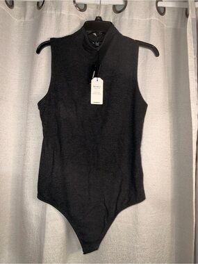 Express Black Sleeveless Mock Neck Bodysuit